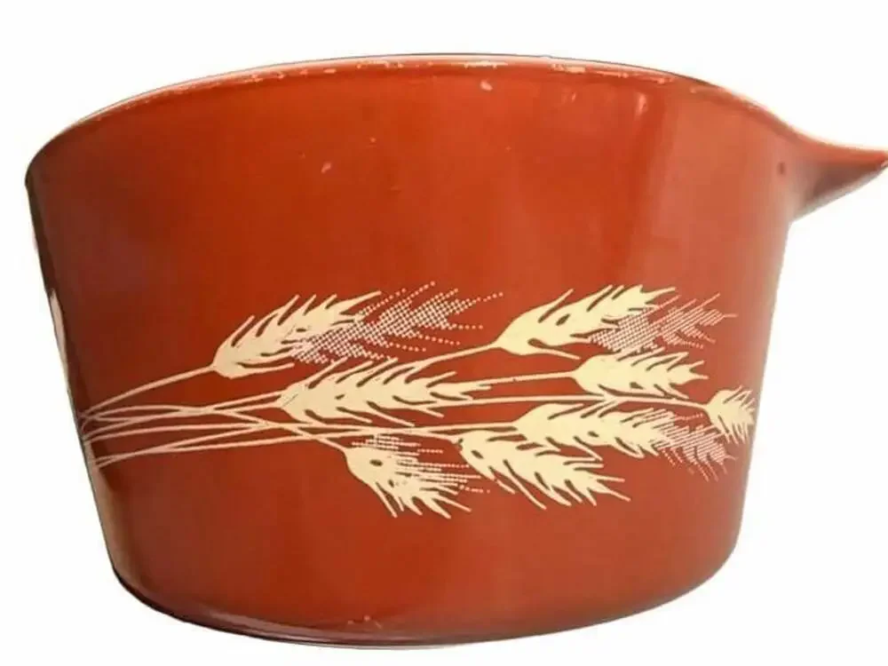 Vintage Pyrex Autumn Harvest Wheat Pattern Cinderella Casserole Bowls (Set of 2)
